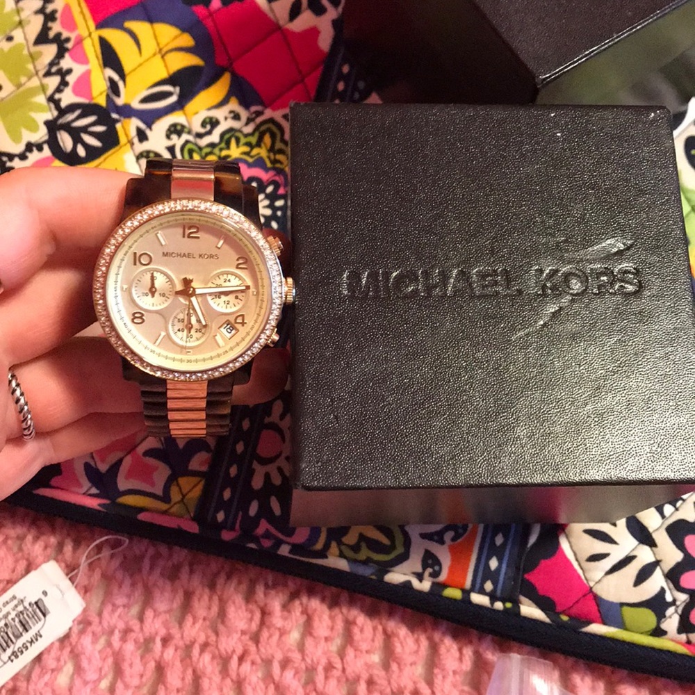 Michael Kors tortoise shell watch